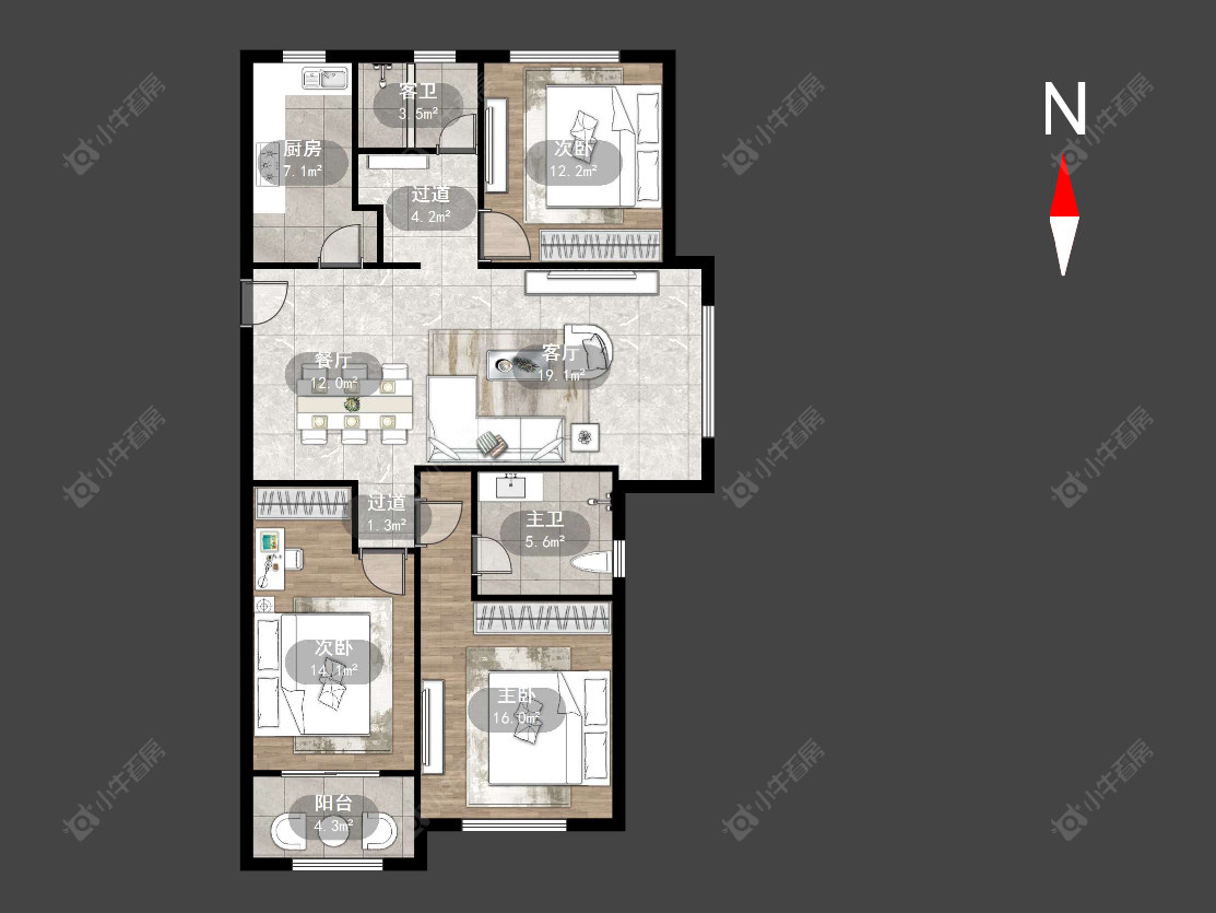 常州高成天鹅湖在售二手房源户型图_小牛看房