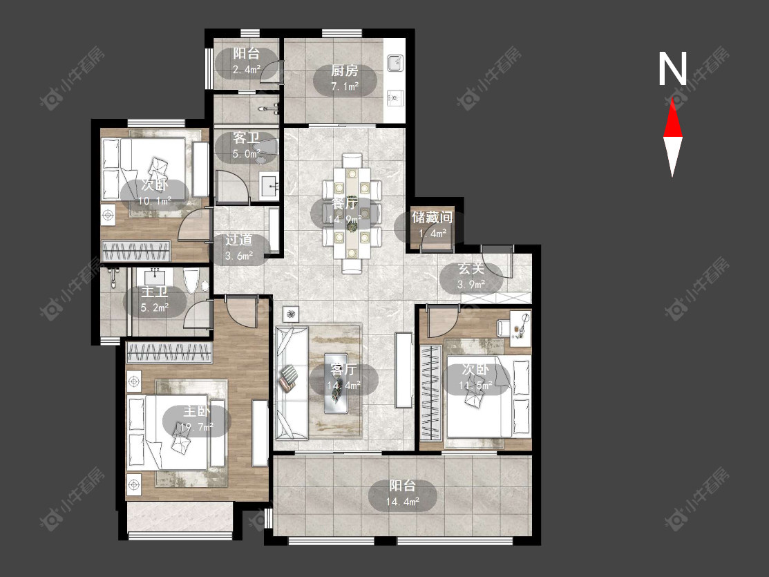 常州新城金郡(天宁)一期在售二手房源户型图_小牛看房