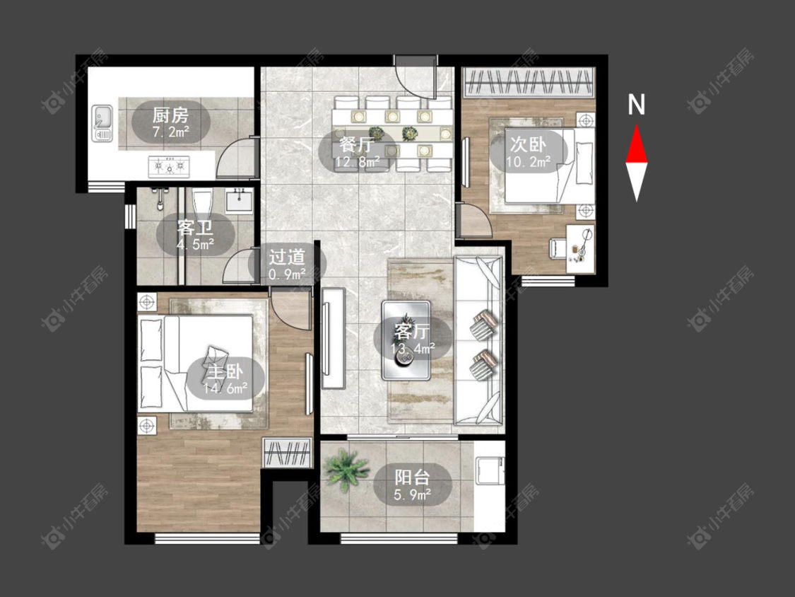 常州清水湾花园三期在售二手房源户型图_小牛看房