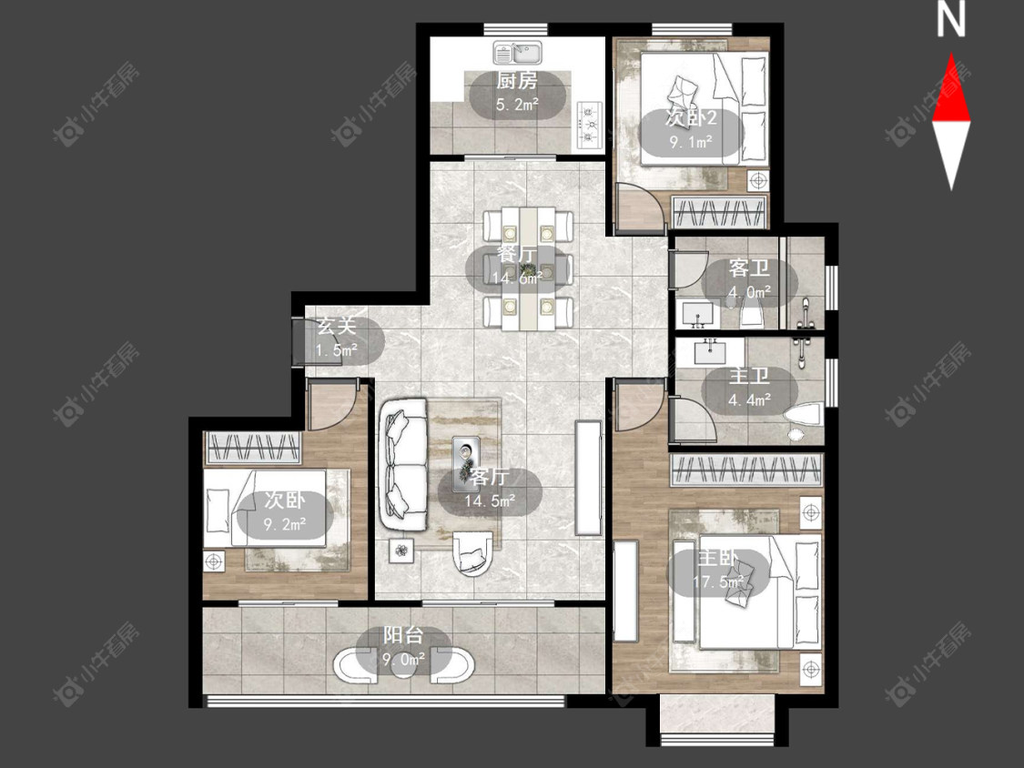 常州中海云樾里在售二手房源户型图_小牛看房
