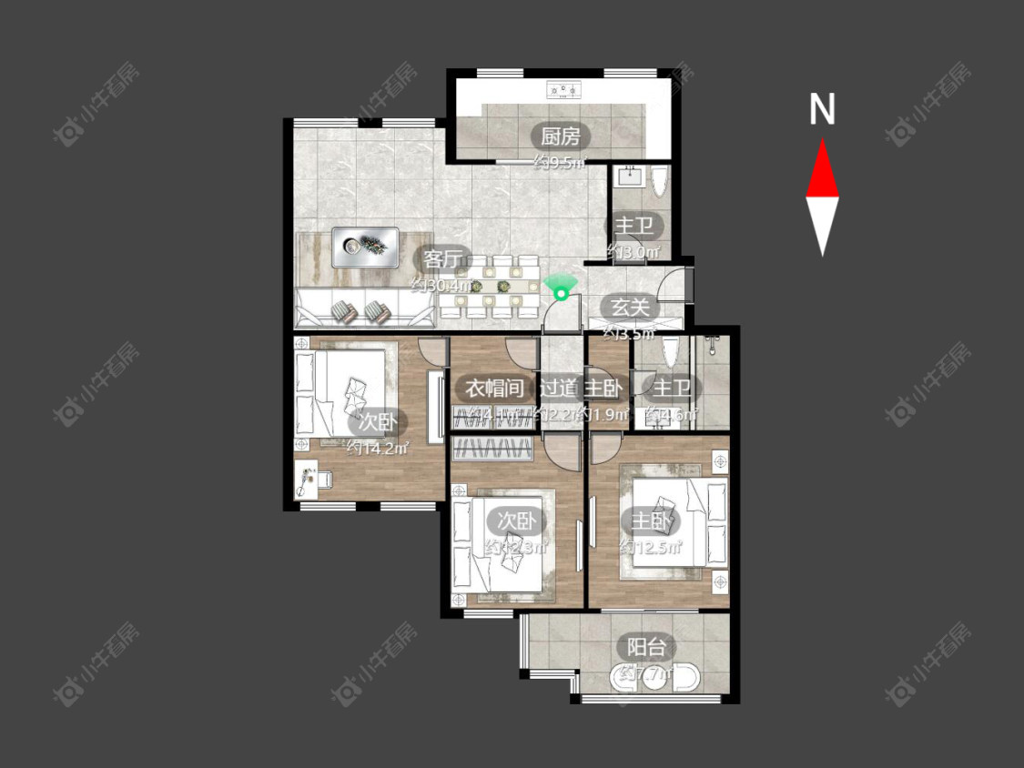 常州牡丹公寓在售二手房源户型图_小牛看房