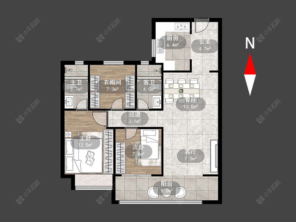 常州碧桂园都市森林在售二手房源户型图_小牛看房