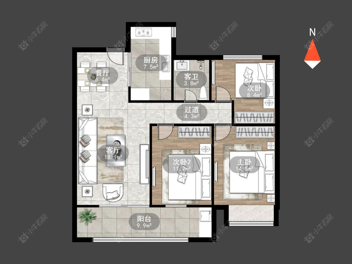 常州绿地香颂花园在售二手房源户型图_小牛看房