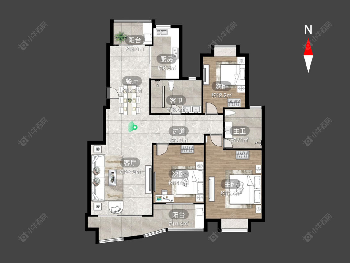 常州聚博花园在售二手房源户型图_小牛看房