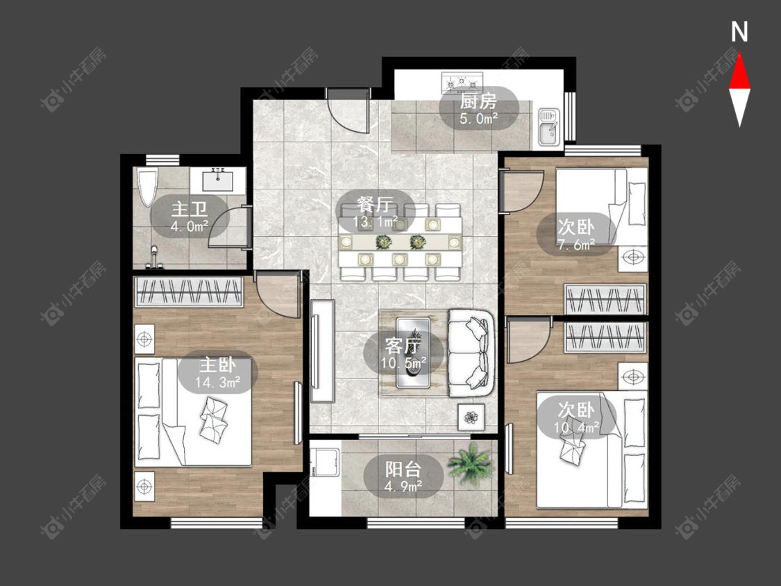 常州新城香溢澜桥二期在售二手房源户型图_小牛看房