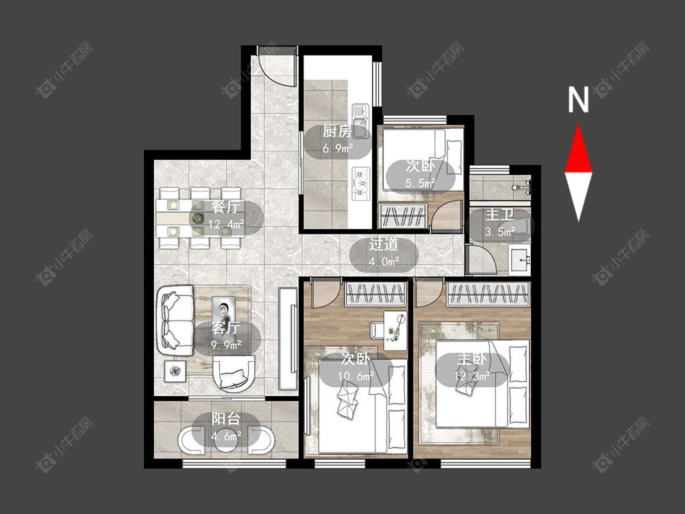 常州招商花园城在售二手房源户型图_小牛看房