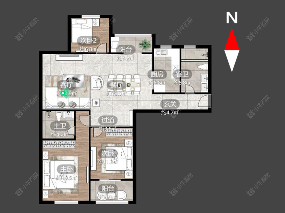 常州天山花园在售二手房源户型图_小牛看房