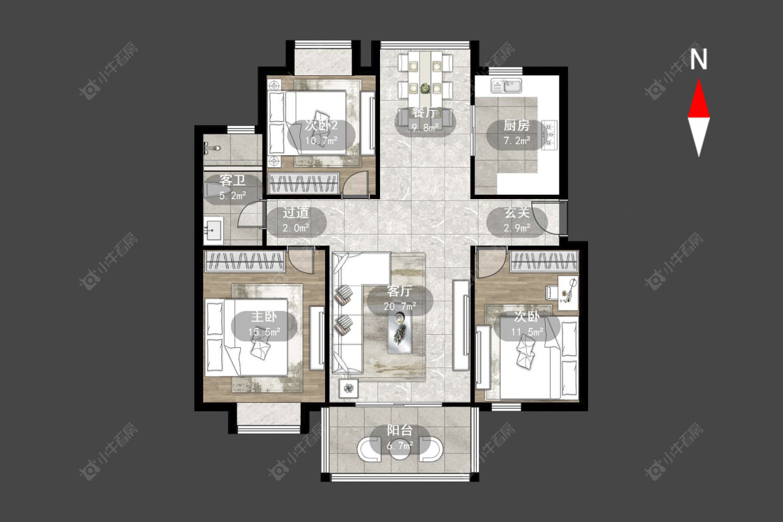 常州四季新城金典在售二手房源户型图_小牛看房