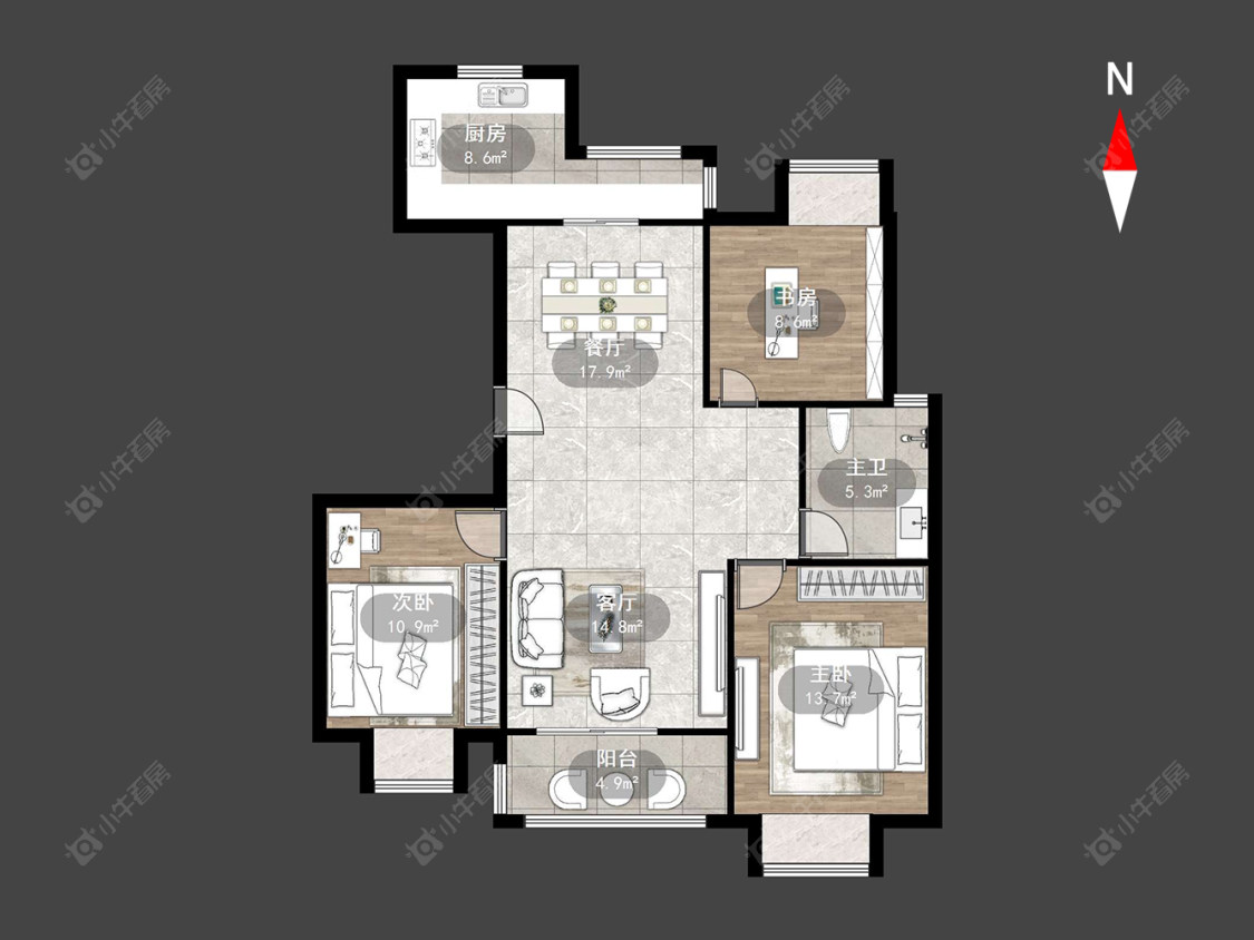 香江华廷花园房源户型图 常州香江华廷花园在售二手房源户型图_小牛看房