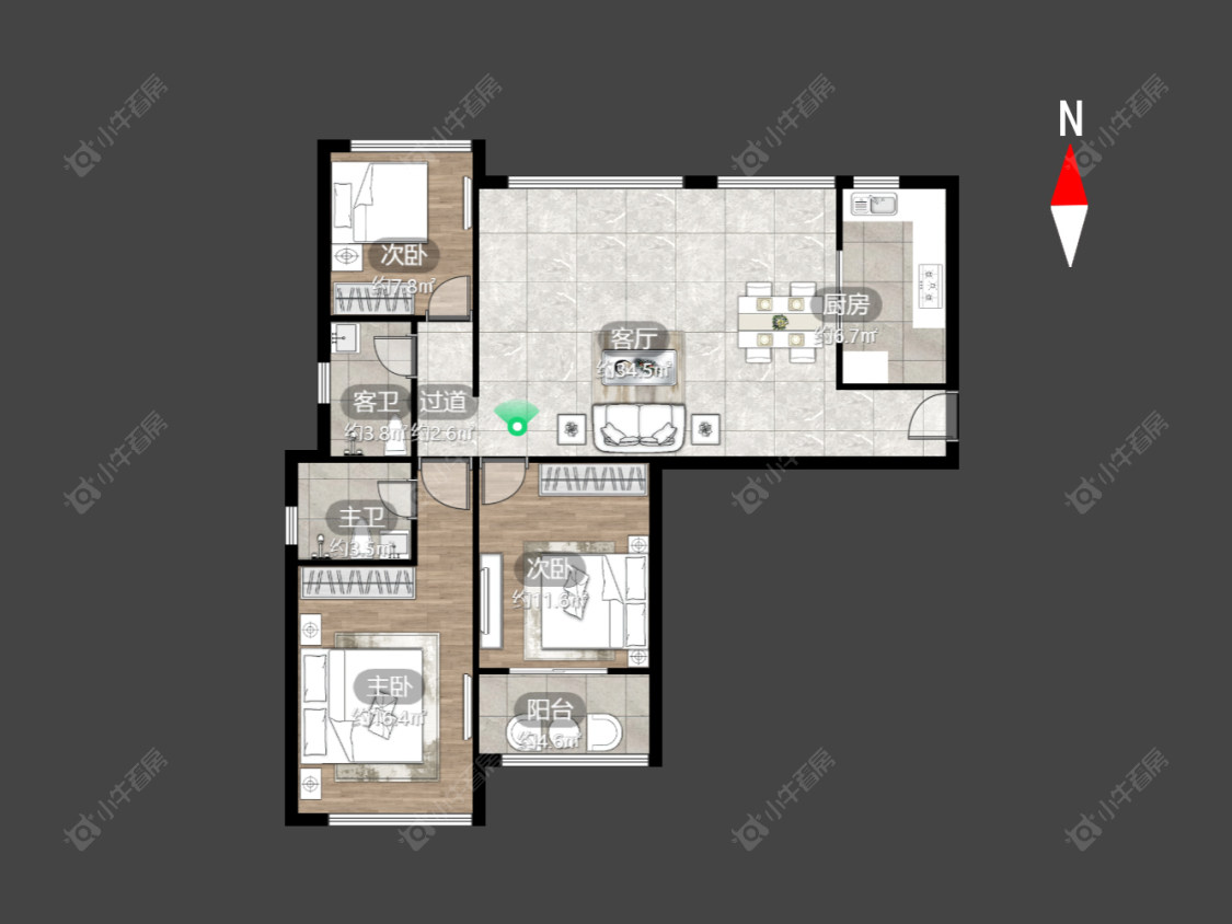 常州蔷薇家园在售二手房源户型图_小牛看房