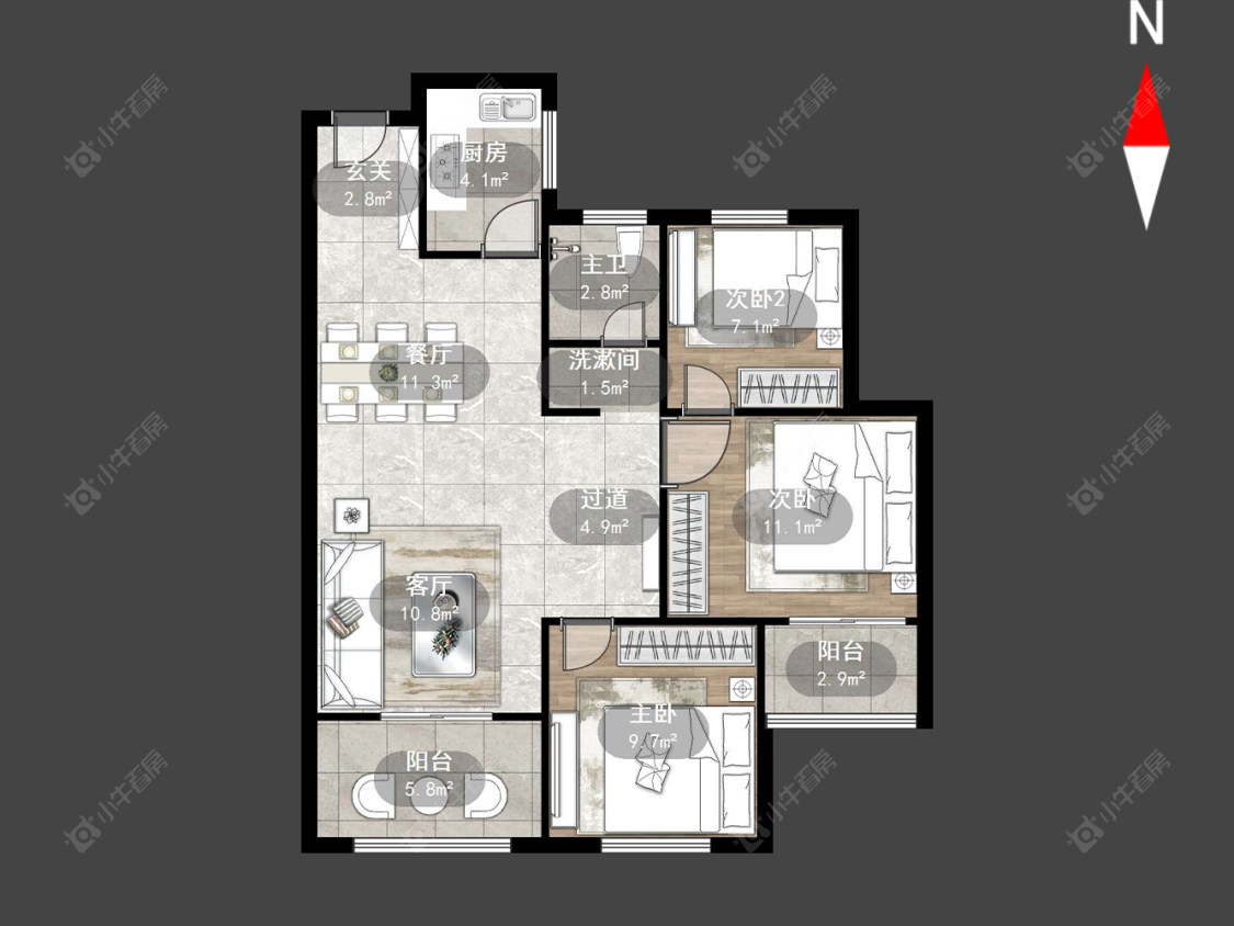 常发豪郡房源户型图 常州常发豪郡在售二手房源户型图_小牛看房