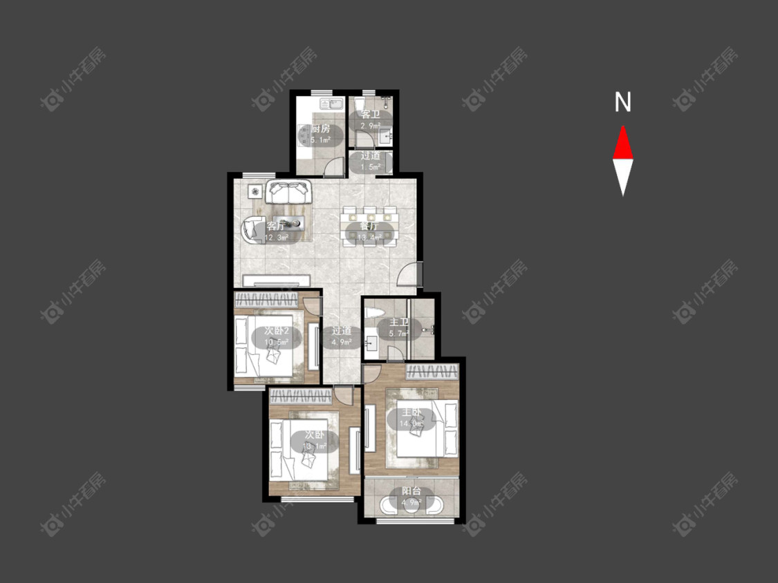 常州金美林花园在售二手房源户型图_小牛看房