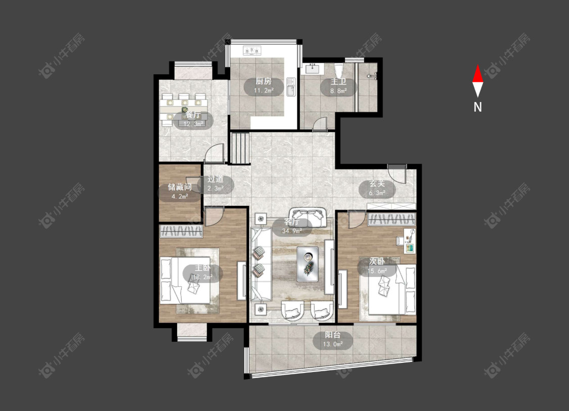 常州新天地花苑在售二手房源户型图_小牛看房