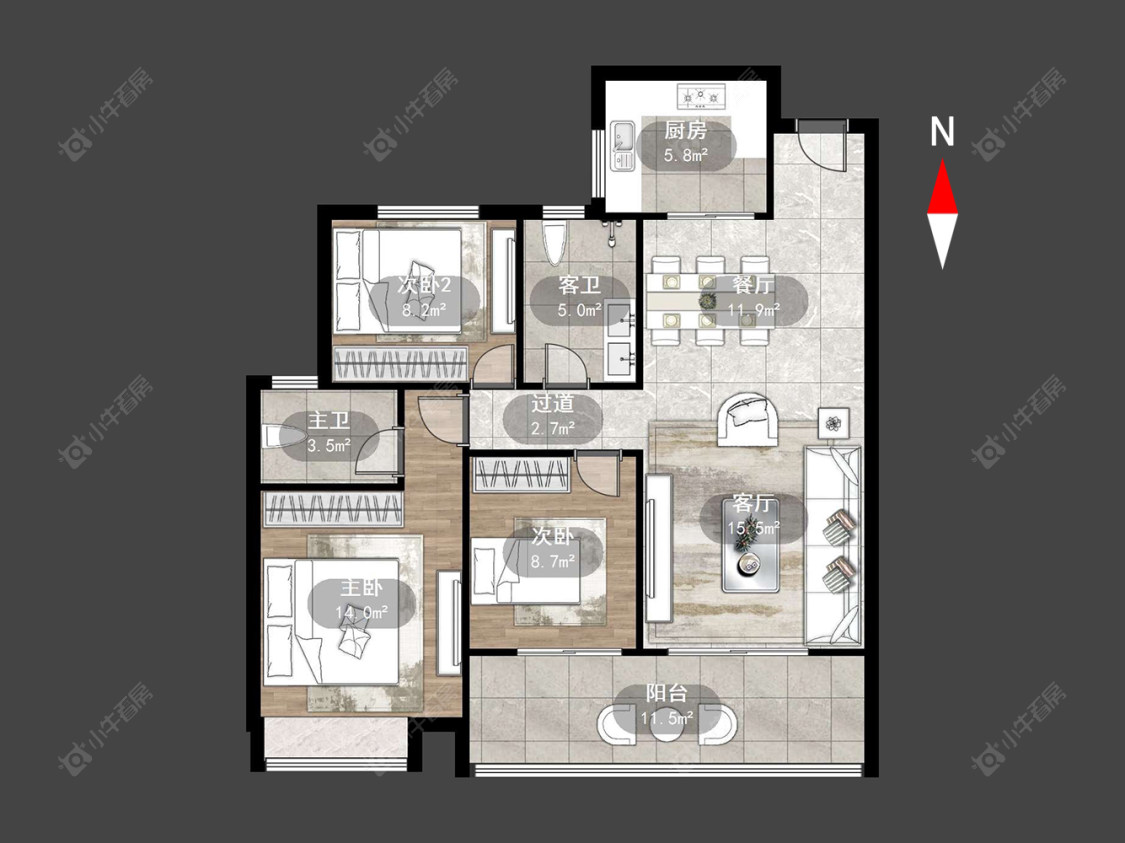 常州晋陵文锦在售二手房源户型图_小牛看房
