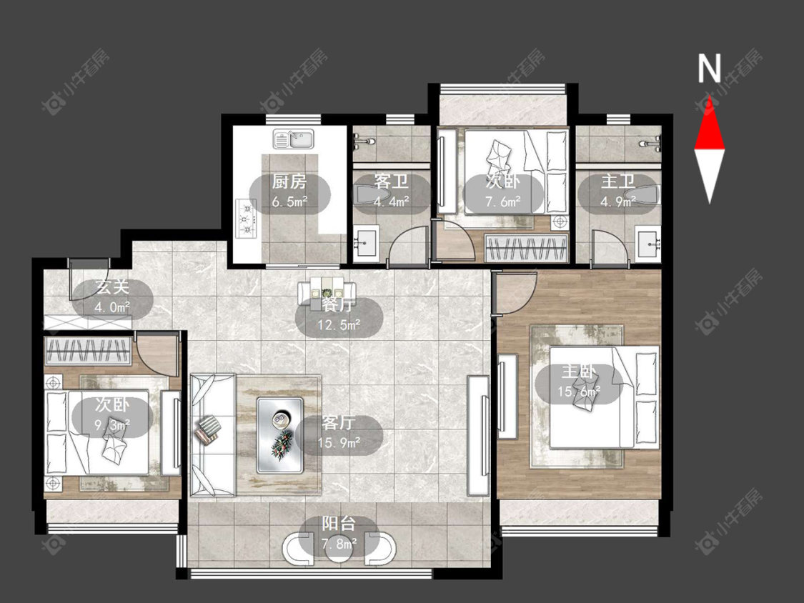 碧桂园新月时光房源户型图 常州碧桂园新月时光在售二手房源户型图_小牛看房