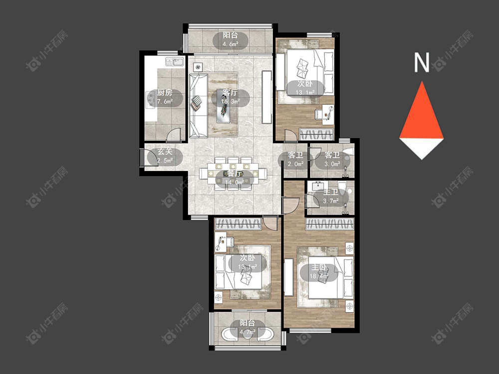 常州聚缘福地在售二手房源户型图_小牛看房