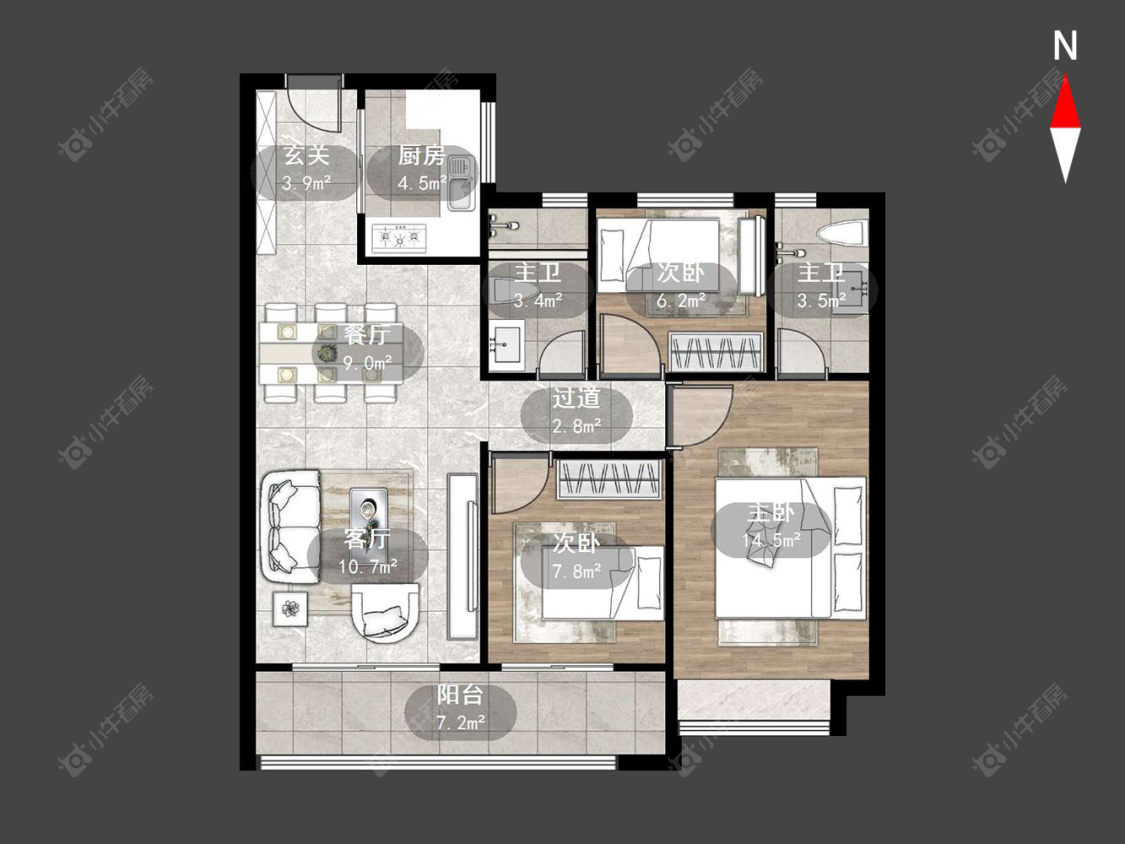 常州保利和光晨樾在售二手房源户型图_小牛看房