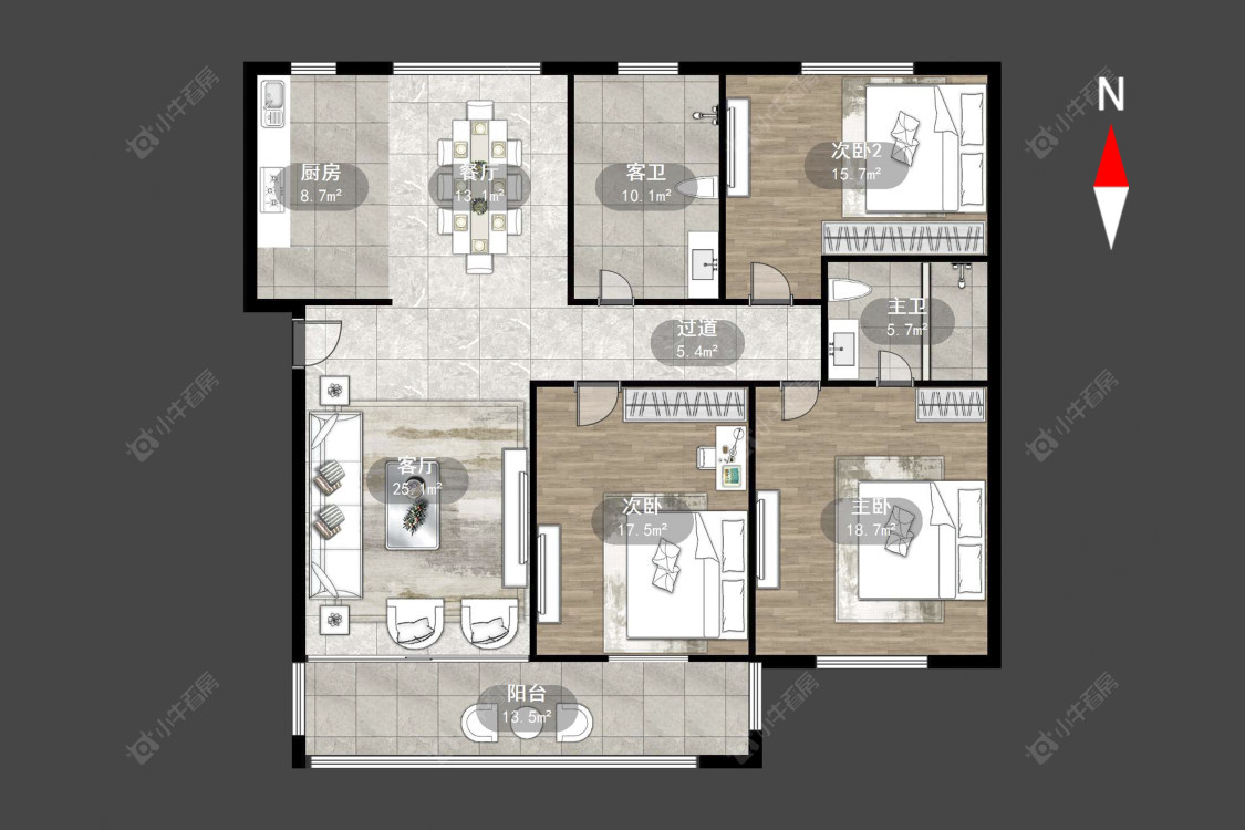 常州城中花苑在售二手房源户型图_小牛看房