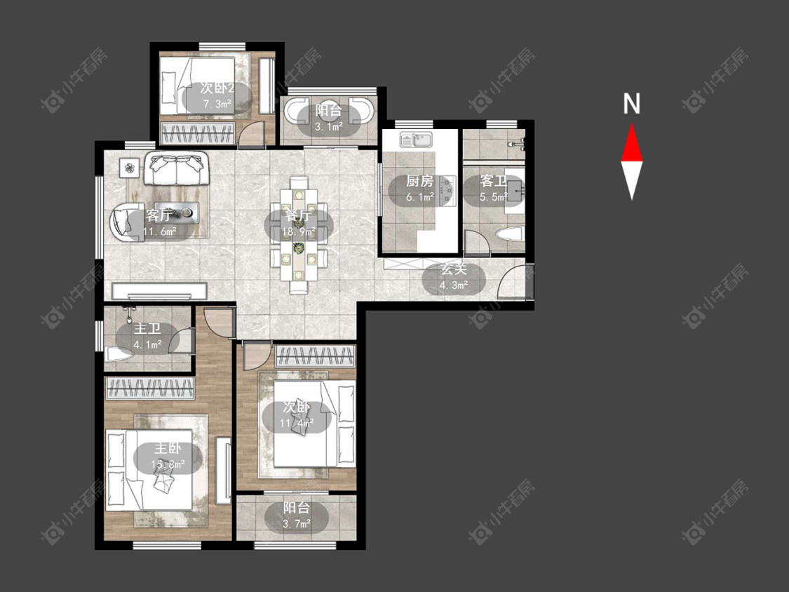 常州天山花园在售二手房源户型图_小牛看房