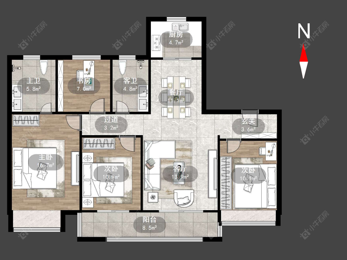 常州龙运天城在售二手房源户型图_小牛看房