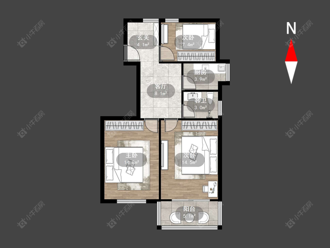常州勤业四村北区在售二手房源户型图_小牛看房