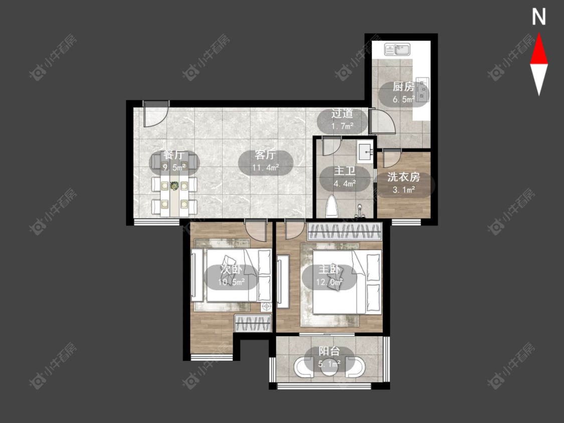 常州九洲新世界花苑在售二手房源户型图_小牛看房