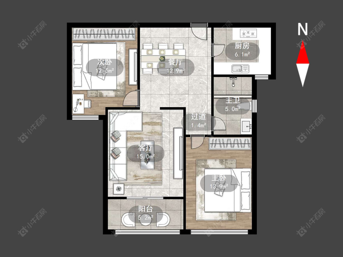 常州龙栖花园在售二手房源户型图_小牛看房