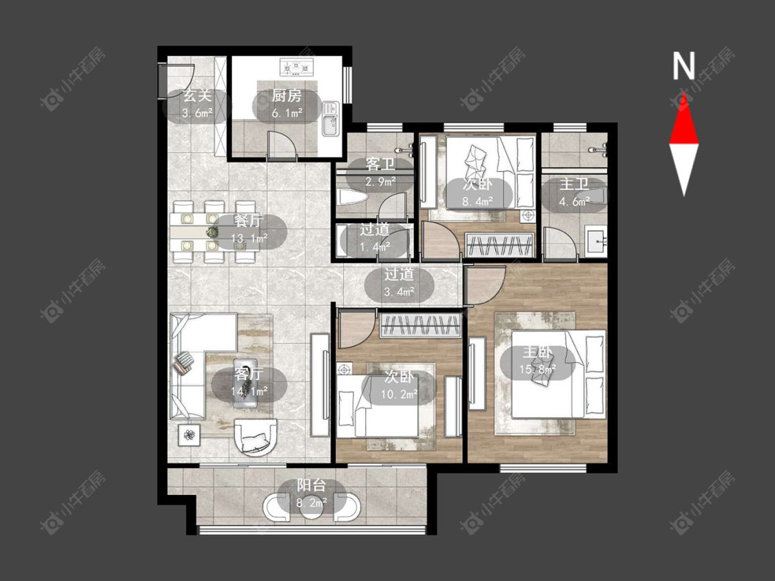 常州观湖名轩在售二手房源户型图_小牛看房