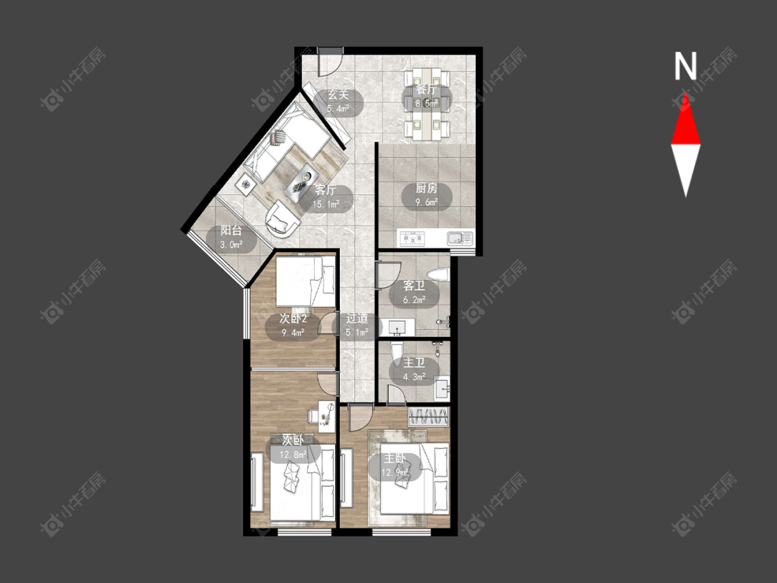 常州嘉新花苑在售二手房源户型图_小牛看房