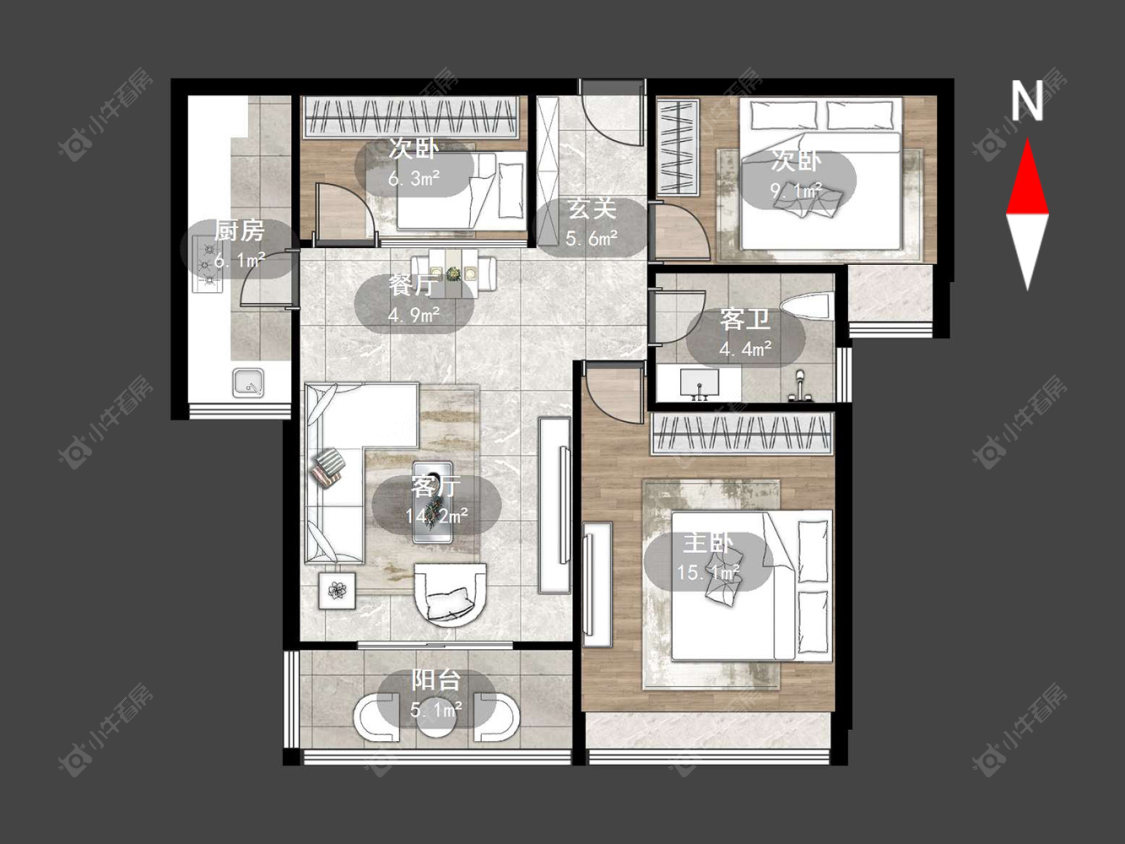 常州天安尚城一期在售二手房源户型图_小牛看房