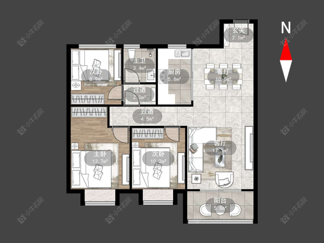 常州新城桃李郡在售二手房源户型图_小牛看房