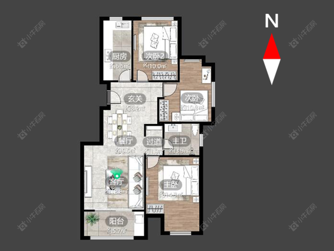 常州绿地世纪城一期在售二手房源户型图_小牛看房