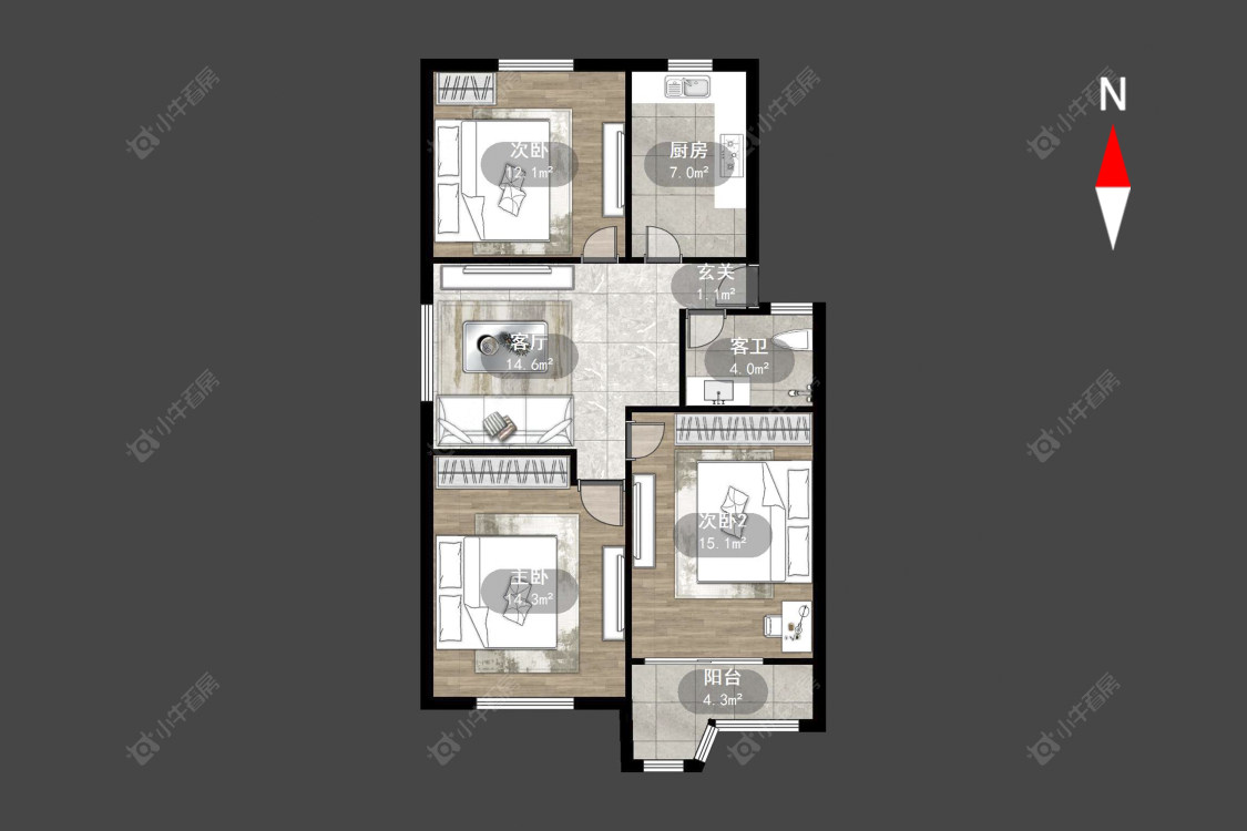 常州湖塘花园新村在售二手房源户型图_小牛看房