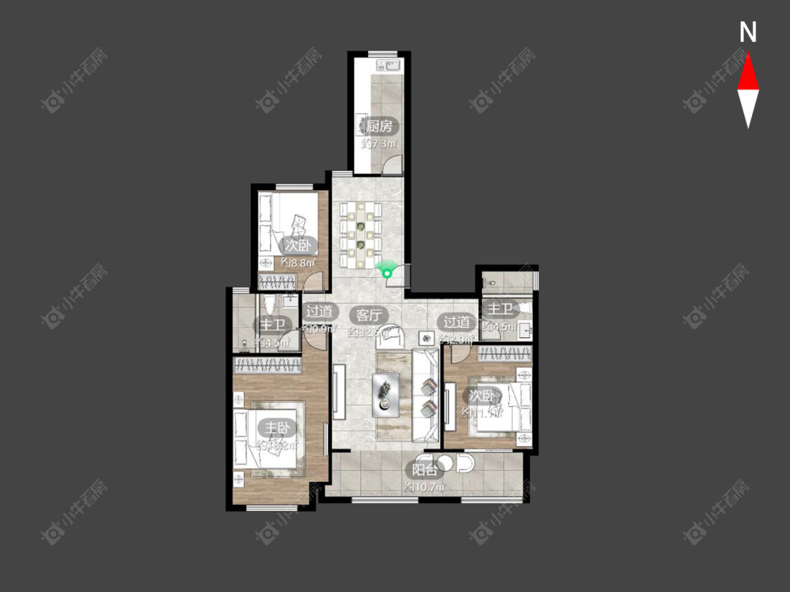 河枫御景花苑房源户型图 常州河枫御景花苑在售二手房源户型图_小牛看房