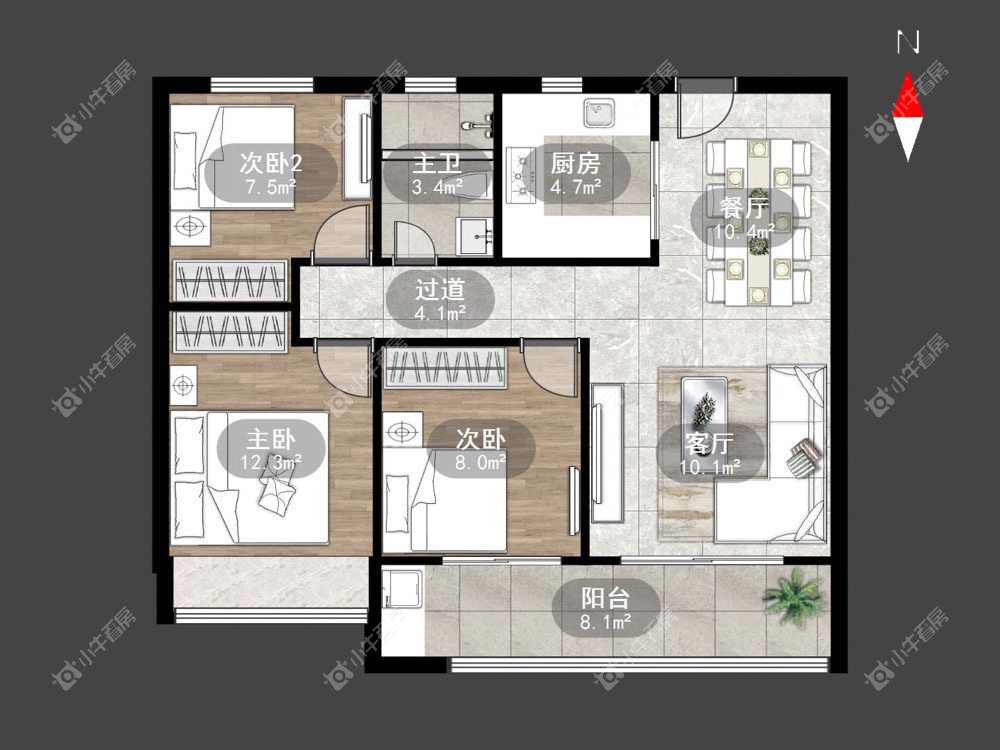 常州绿地香港名墩道在租房源户型图_小牛看房