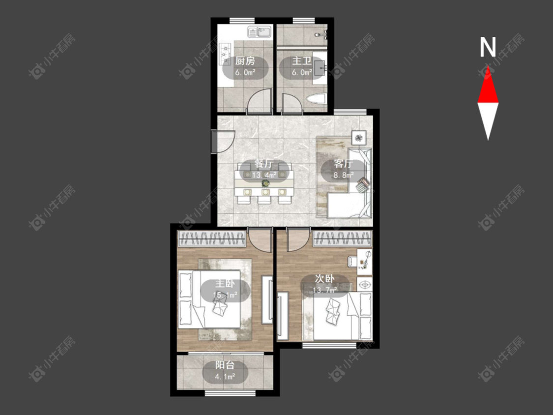 常州青洋花苑在售二手房源户型图_小牛看房