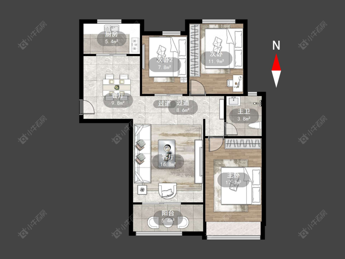常州锦海星城二期在售二手房源户型图_小牛看房