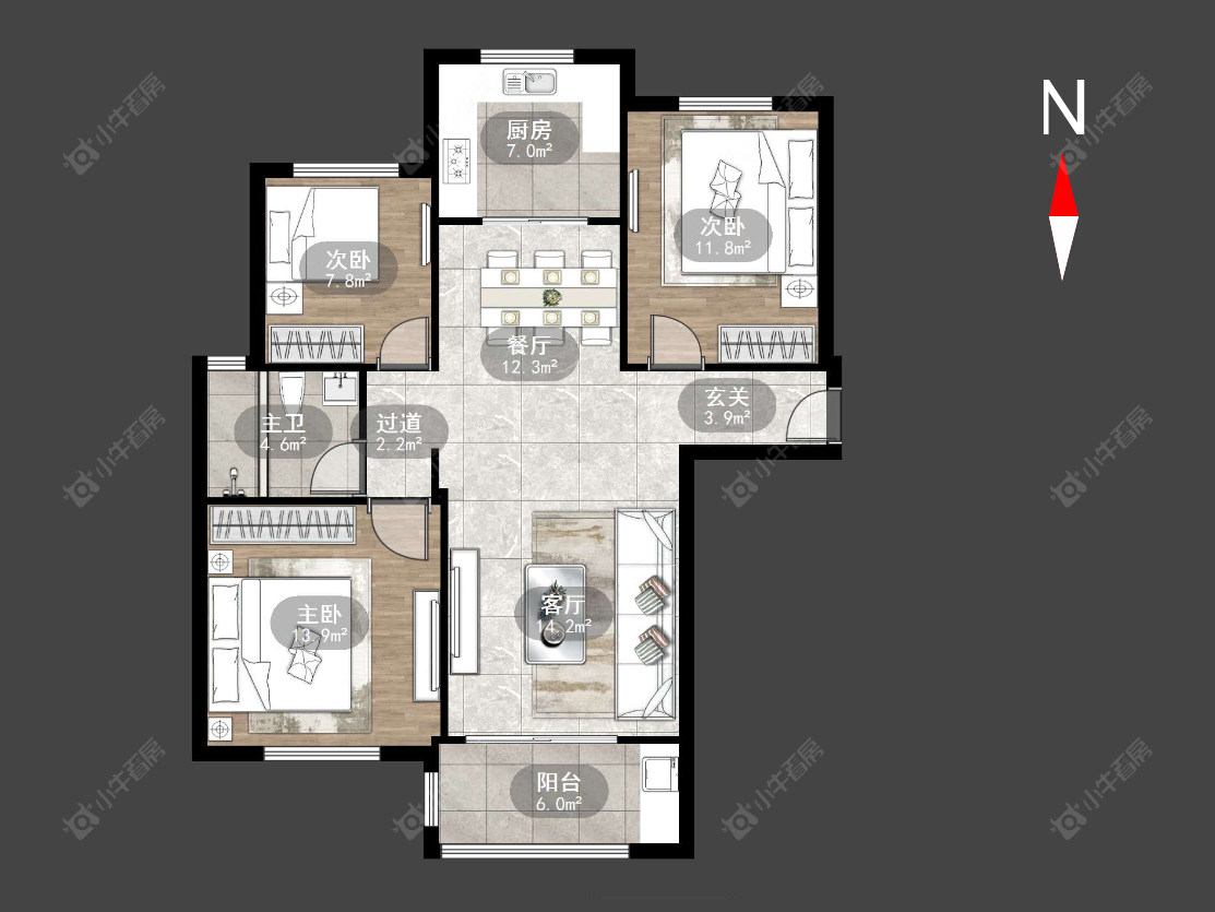 常州华润国际三期在售二手房源户型图_小牛看房