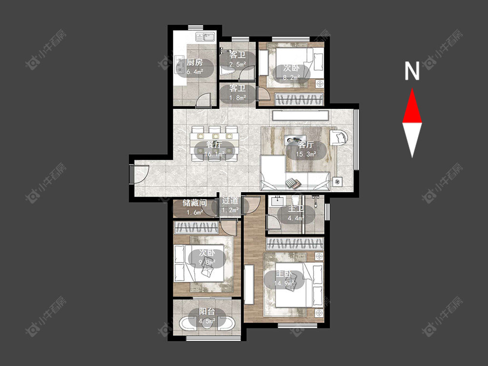 常州新城公馆荣域在售二手房源户型图_小牛看房