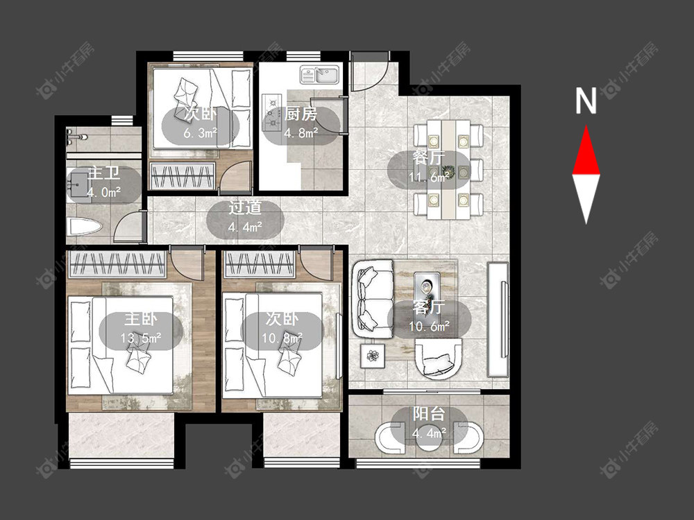 常州招商花园城在售二手房源户型图_小牛看房