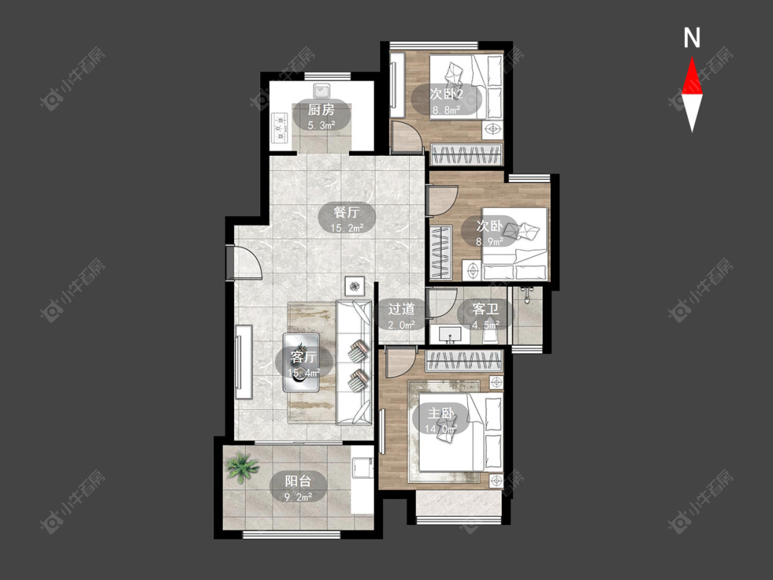 常州香溢紫郡三期在售二手房源户型图_小牛看房