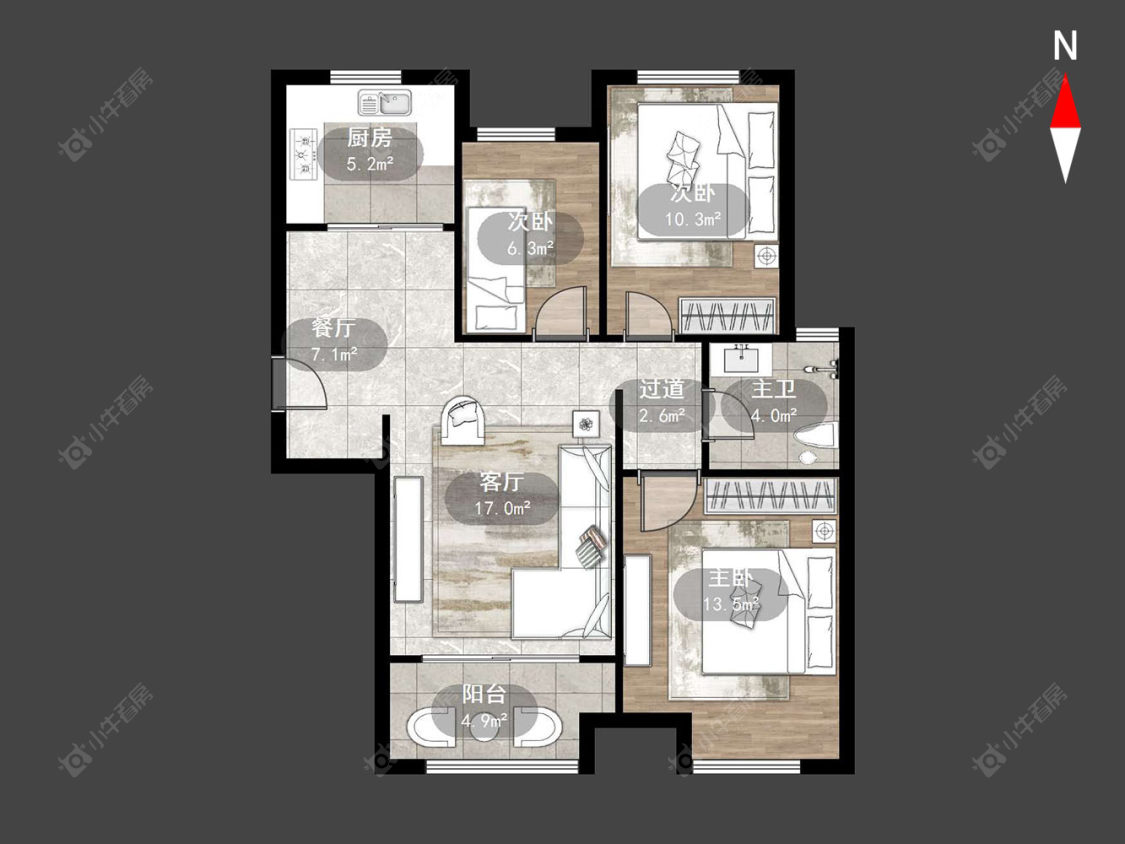 常州新城域三期在售二手房源户型图_小牛看房