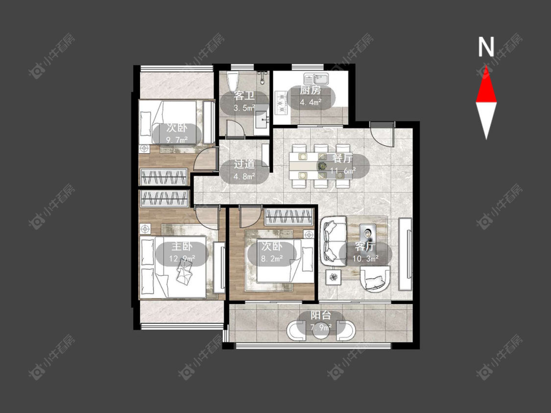 万科新都会房源户型图 常州万科新都会在售二手房源户型图_小牛看房