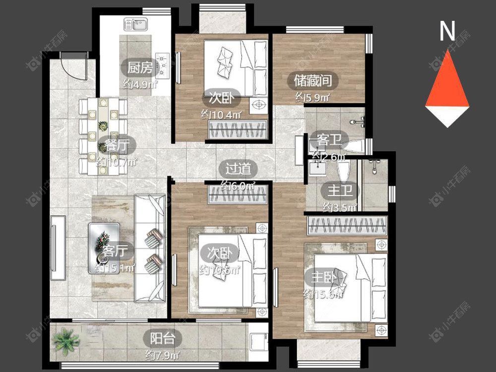 常州中梁百悦城在售二手房源户型图_小牛看房