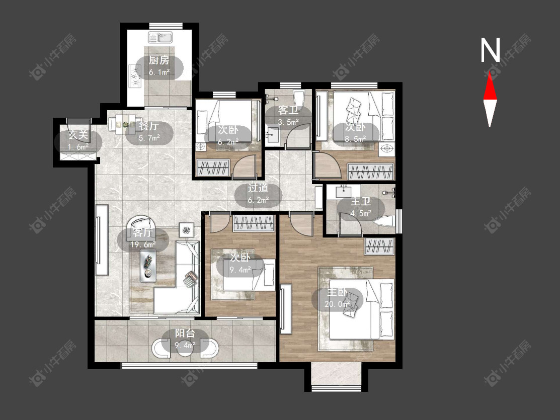 常州华润国际六期在售二手房源户型图_小牛看房