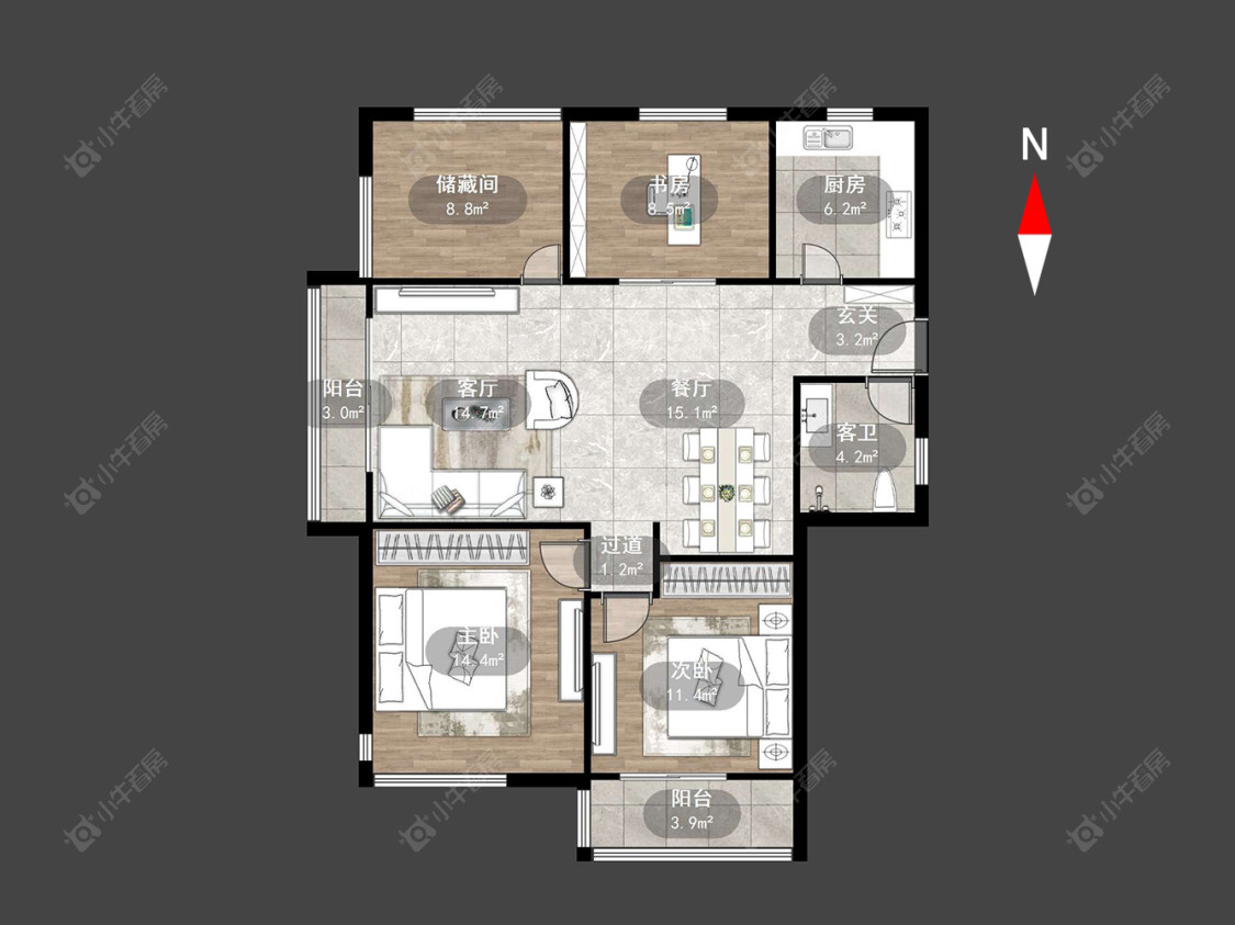 常州凯纳华侨城在售二手房源户型图_小牛看房