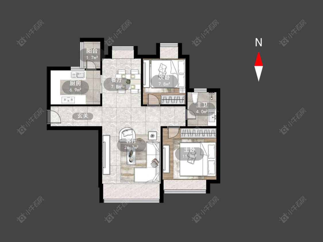 常州世茂香槟湖一期在售二手房源户型图_小牛看房