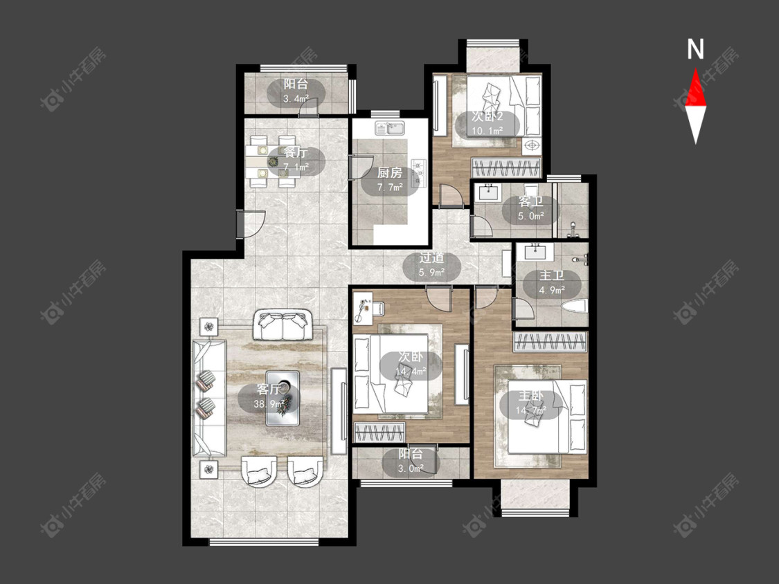 常州勤德家园在售二手房源户型图_小牛看房
