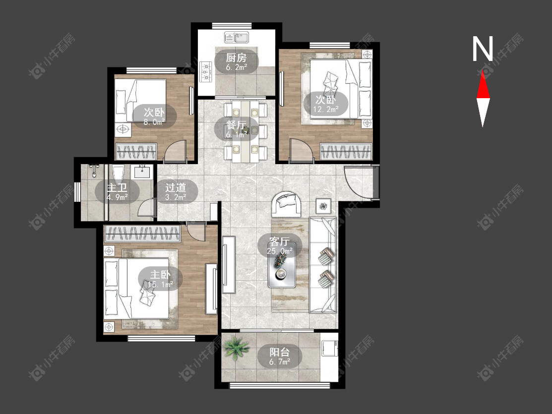 常州华润国际三期在售二手房源户型图_小牛看房