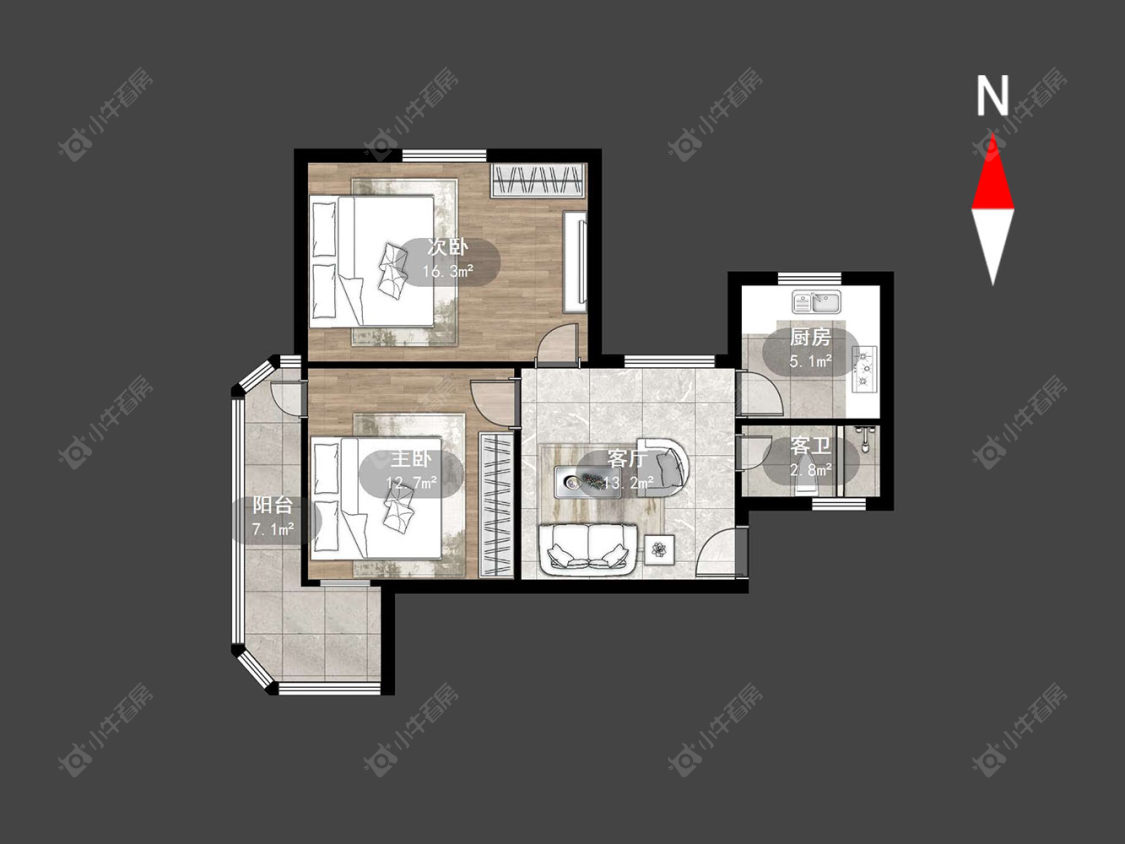 常州翠竹新村南区在售二手房源户型图_小牛看房